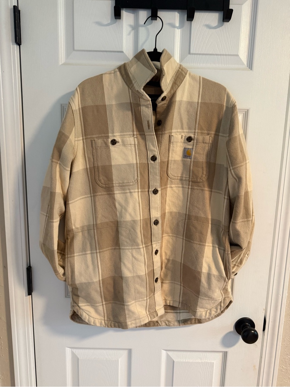 Carhartt Tan & Cream Plaid Utility Jacket